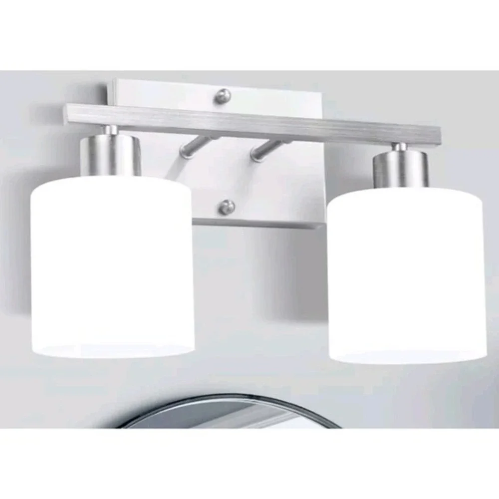 2 Light Brushed Nickel‎ Wall Lighting, Modern Vanity Lights